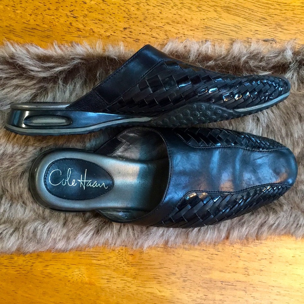 Cole Haan Women’s Woven Weave Patent Clogs